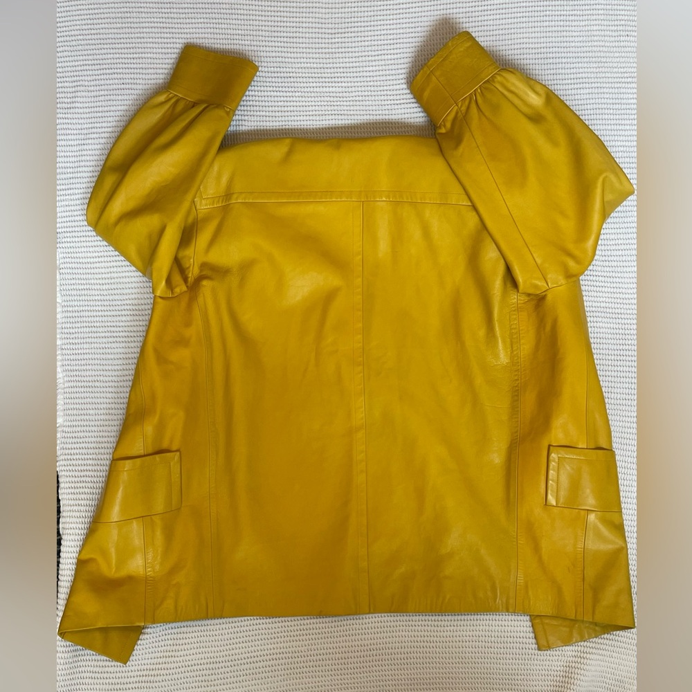 Genuine Vintage Givenchy Leather Jacket Yellow Sz Med Great Condition! Soft. - Picture 7 of 15